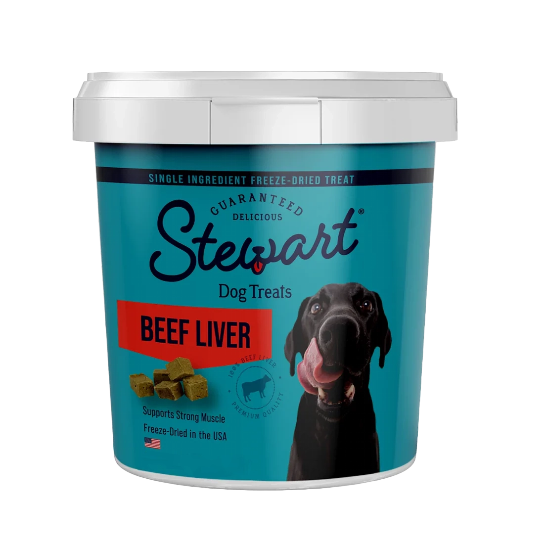 Stewart Pro-Treat 100% Pure Beef Liver Freeze-Dried Raw Dog Treats tub available at One Woof Club Hong Kong
