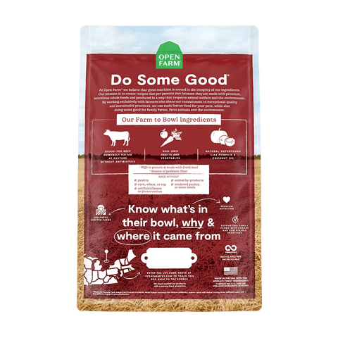 Grass-Fed Beef Grain-Free Dry Dog Food - Open Farm - ONE WOOF CLUB