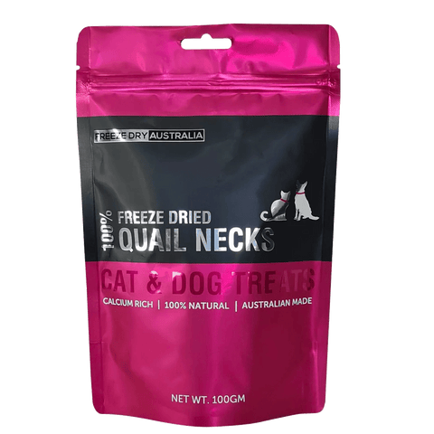 Quail Necks 100g - Freeze Dry Australia - ONE WOOF CLUB